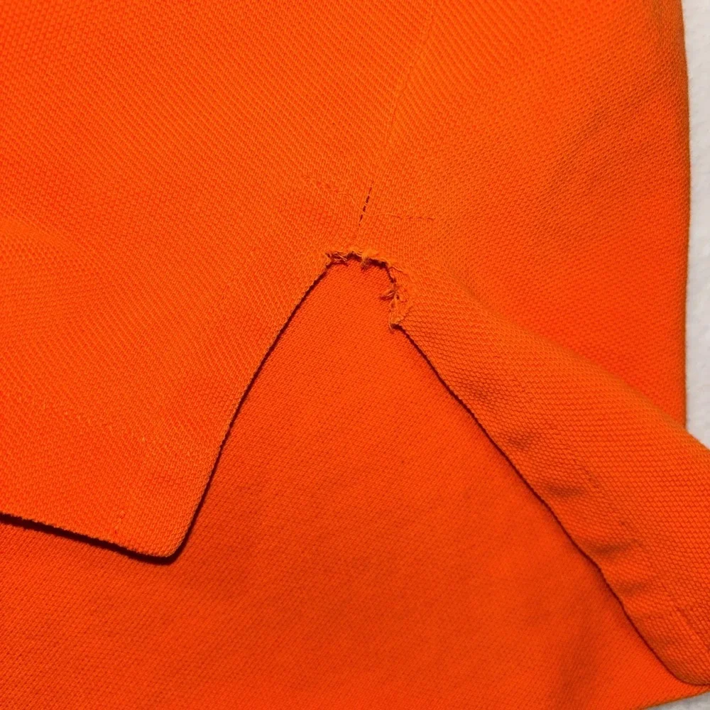 Vintage 90s Y2K Polo Ralph Lauren XL Orange Green Pony Polo Shirt Preppy Worn